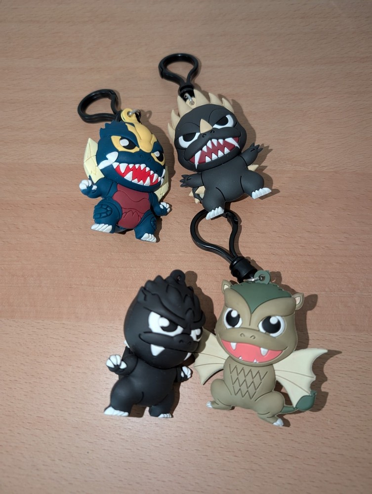 Lot of 4 Godzilla Bag Clips Keychain Monogram International Toho 2020 2021