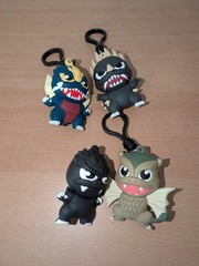 Lot of 4 Godzilla Bag Clips Keychain Monogram International Toho 2020 2021