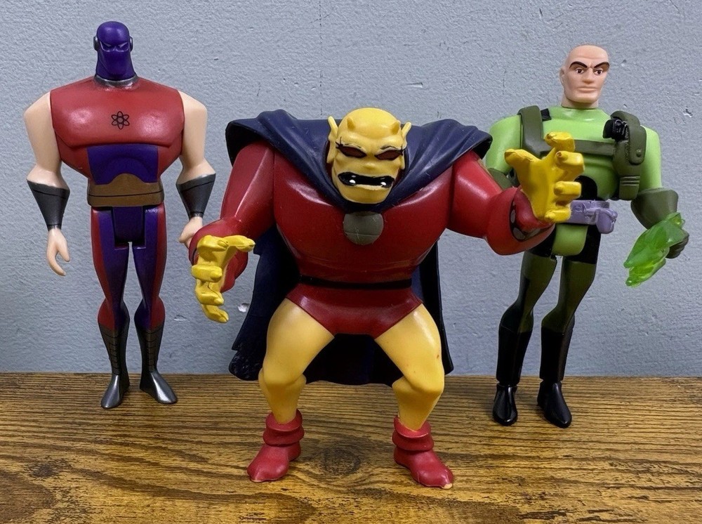 2004 DC Justice League Unlimited 3-Pack Etrigan Atom Smasher Lex Luthor Figures