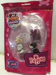 Puppy In My Pocket Sunrise Town 4 Pack Sets Style B Purple Dog