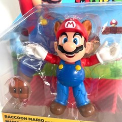 Super Mario Bros Raccoon Mario with Leaf 4″ Collectible Action Figure Toy Gift