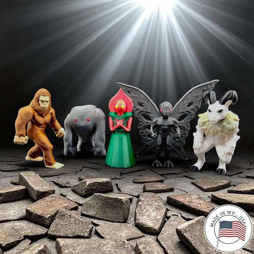 Cryptid Decor Action Figure Set – Mothman Flatwoods Monster Bigfoot Grafton