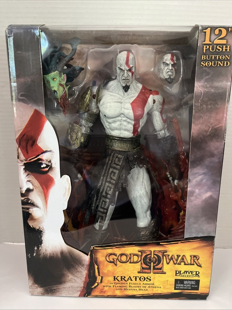 NECA GOD OF WAR 2 II KRATOS 12″ inch w/ MEDUSA HEAD NEW RARE