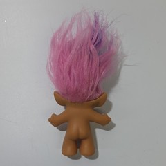 Russ Troll Figurine Pink Purple Hair Gem Belly Fantasy Collection