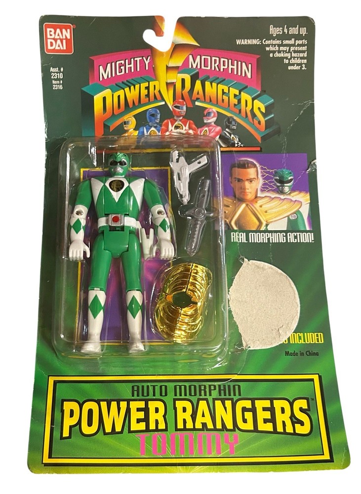 VTG 1994 Bandai Auto Mighty Morphin Power Rangers Green Ranger Tommy Figure Read