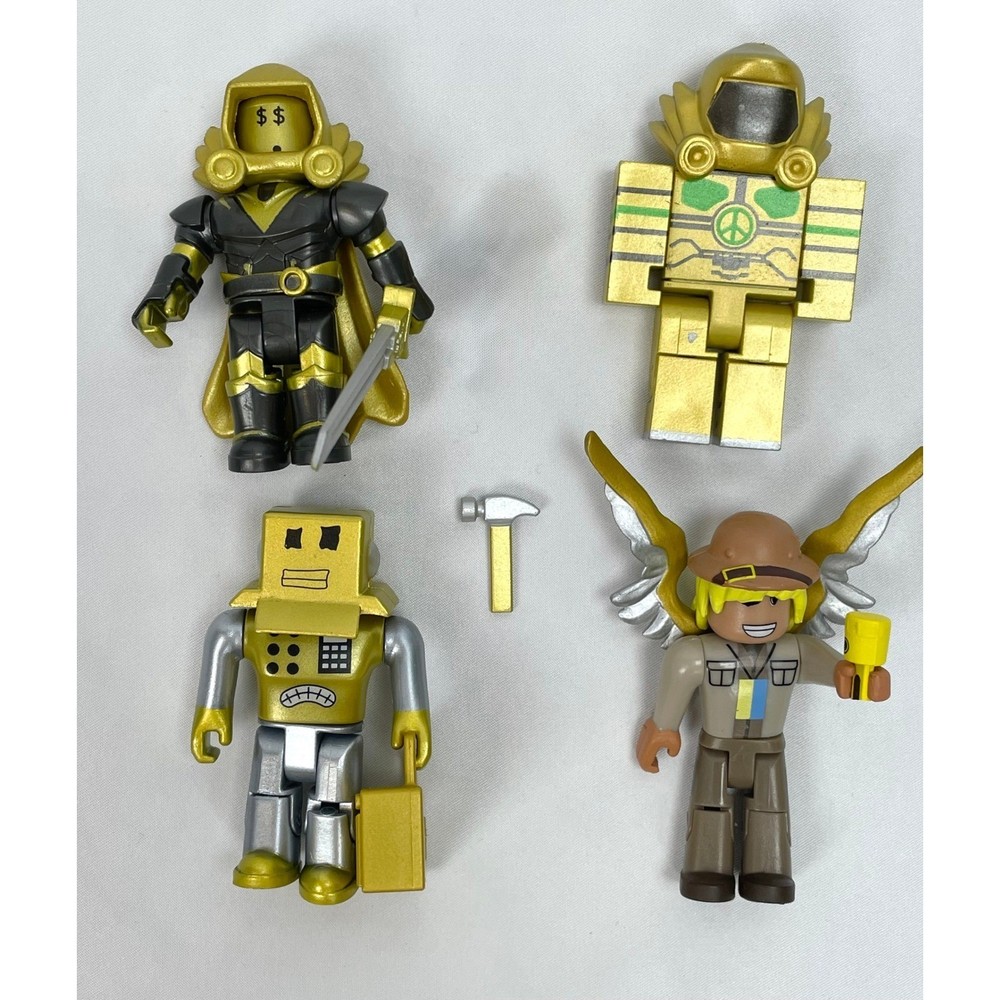 Roblox Gold Classic Icons Action Figures Set 4 Builderman Robot Dominus Dude