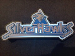 Retro Silverhawks logo lightbox sign light box Silver Hawks collection display