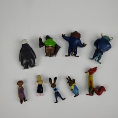 Disney Zootopia Figure Lot of 9 Nick Wilde Judy Hopps Flash Sloth Chief Bogo Toy