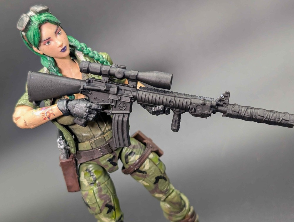 1/12 scale 3D printed SR16 Rifle for classified marvel legends