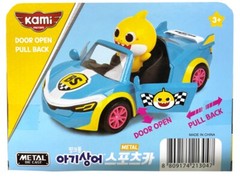 Pinkfong Baby Shark Metal Sports Car Pull Back Gear Door Open Diecast 2 Type