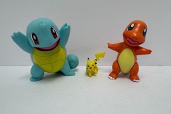 Lot of 3 Starter Pokemon Action Figures Charmander Squirtle Pikachu Gen 1 Kanto
