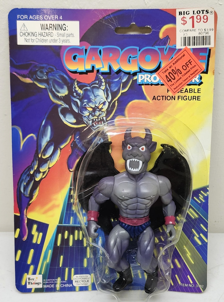 Rare Gargoyle Protector Horn Head Action Figure Toy Black Wing Variant