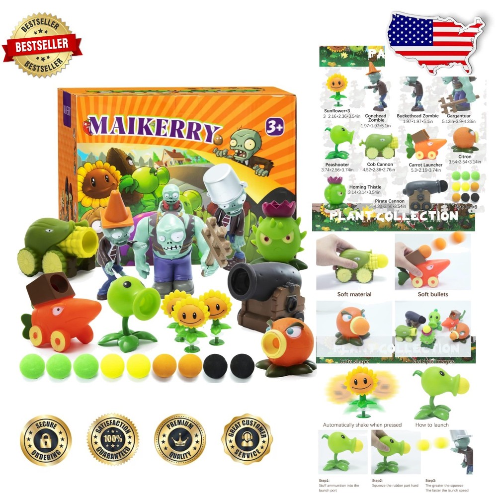 PvZ Game Figures 12 pcs – Realistic Characters, Interactive Play, Great Gift