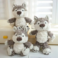 Grey Wolf Plush Toy Kawaii Soft Stuffed Animal Pillow Birthday Gift