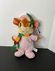 Vintage 1986 An American Tail Rare Yasha Mouse Baby Plush Christmas Pajamas 12″