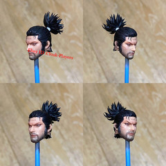 1/12 1/18 Samurai Miyamoto Musashi Head Sculpt For 6″ 3.75″ Action Figure Body