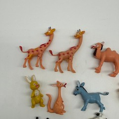 Vintage 1960s Miniature Plastic Animal Figures Lot 19pc Hong Kong Zoo Circus