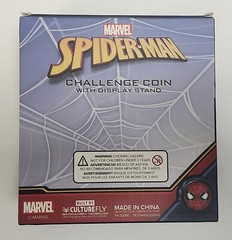Marvel Spiderman Challenge Coin With Display Stand, Built by Culturefly NIB