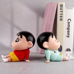 Crayon Shin-Chan Phone Holder Anime Figure Kawaii Desktop Decoration 11cm Toy