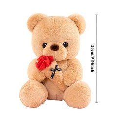 Cute Teddy Bear Plush Toy with Roses, Valentine’s Day Gift