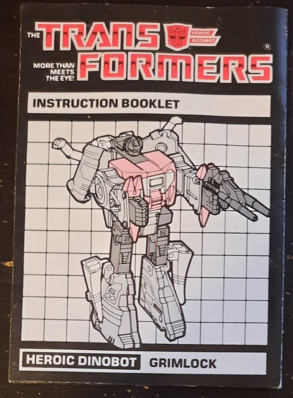Transformers G1 Heroic Dinobot Grimlock Instruction Booklet