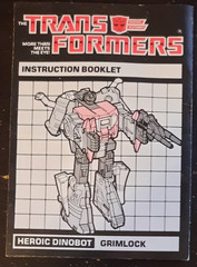 Transformers G1 Heroic Dinobot Grimlock Instruction Booklet