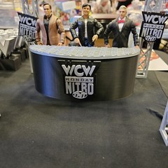 WWE Mattel WCW/NWO Monday Nitro Announce Table With Changeable Logos Accessory