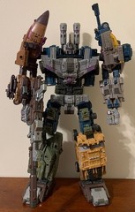 TRANSFORMERS Warbotron-Combaticons-Bruticus Set (5)-WB01 100% complete Used Mint