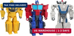 Transformers 1-Step Flip Heroes 3-Pack, 4-Inch Wheeljack, Bumblebee, and Optimus