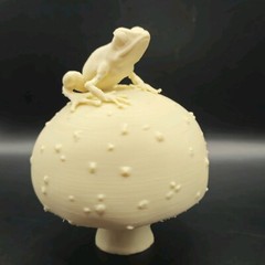 Poison Dart Frog Mushroom Wild Animal Decor Figurine Room Decor 3D unpainted