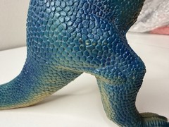 JARU Pachycephalosaurus Dinosaur Figure Blue Green Rubber Vinyl 8” #1083 Toy