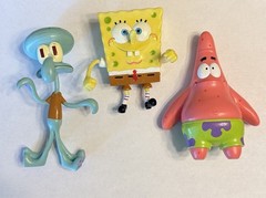 2001 Spongebob Squarepants Patrick Squidward Bendable Figures Viacom READ
