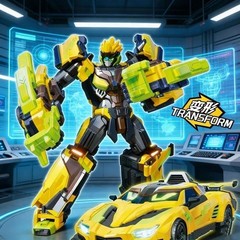 Metal Cardbot W Season 3 TACHY Cheetah Transformer Robot Action Figure Car Toy