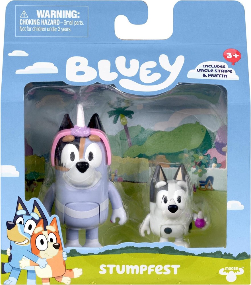 Bluey Beach Uncle Stripe & Muffin Mini Figure 2-Pack [Strumpfest]