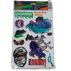 2 GOOSEBUMPS Window Clings Color Clings Sticker Sheets 1996 R L STINE Halloween