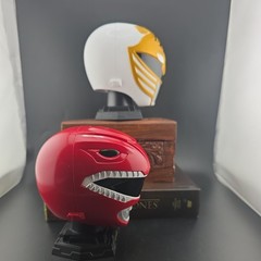 2 Power Rangers Legacy White And Red Ranger Replica Helmet Mini 1:4 Scale used