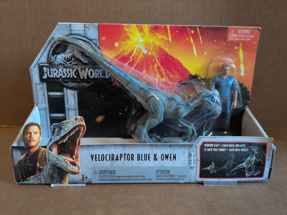 Jurassic World Velociraptor Blue & Owen FMM51, New Rare Dinosaur Jurassic Park