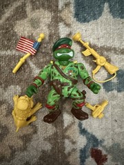 Vintage TMNT Ninja Turtles Figure Raph The Green Beret 1991 COMPLETE