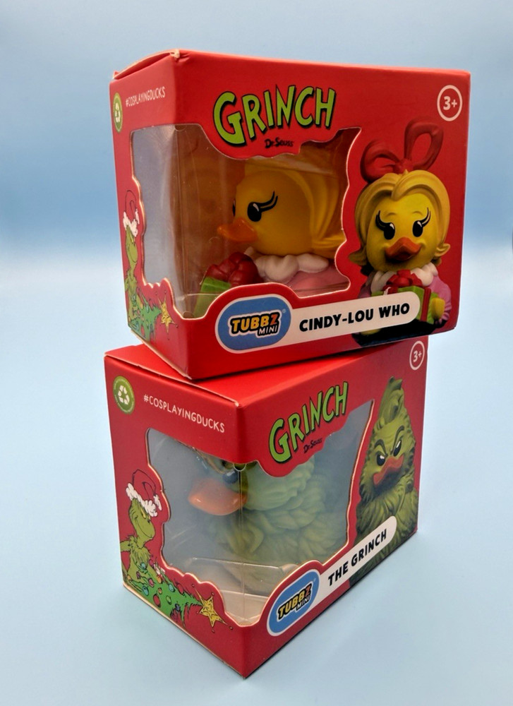 Mini TUBBZ The Grinch & Cindy-Lou Who Rubber Duck 2pc Bundle