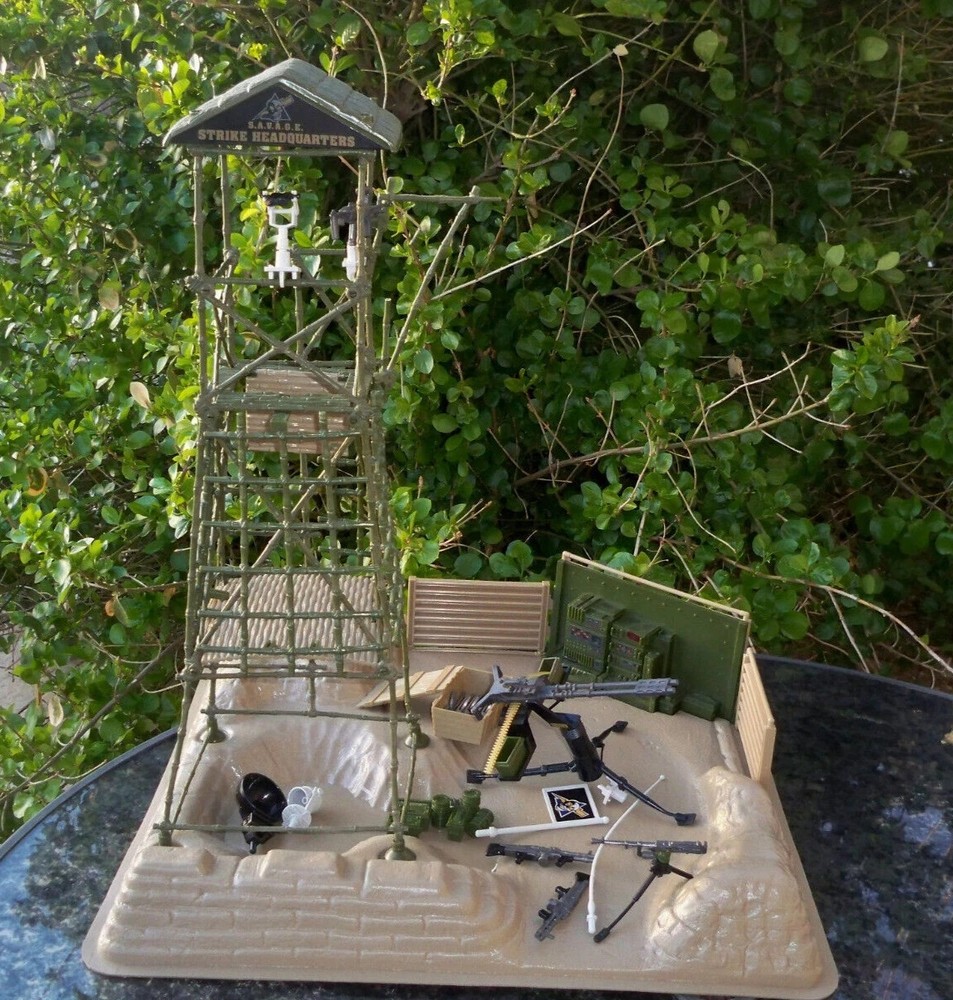 COLECO VINTAGE SAVAGE STRIKE HEADQUARTERS MISSING BROKEN PARTS LOT RAMBO PLAYSET