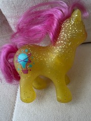 Vintage My Little Pony- Baby Sparkle Gusty- 1984 G1- Hot Air Balloon- Yellow