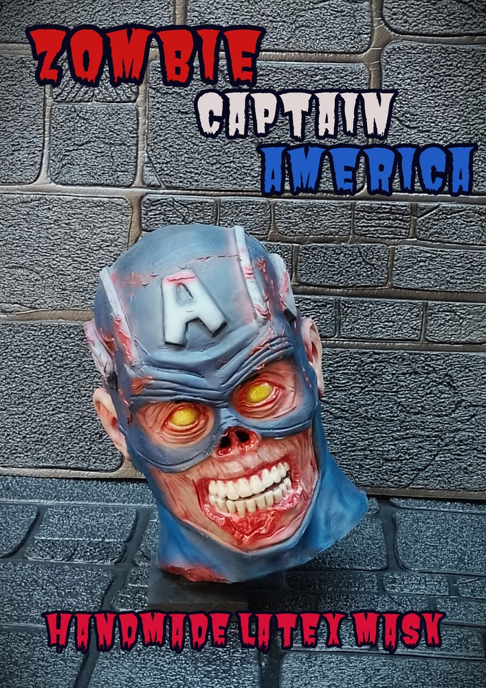 Zombie Captain America Marvel Handmade Latex Mask , Halloween/Parties/Cosplay