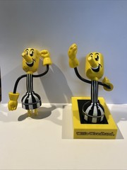 Vintage NRECA Willie Wirehand Advertising Mascot Figures With Display Base
