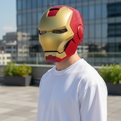Iron Man Mark VII Headgear 1:1 Helmet LED Eyes Gold CG7248 Wearable New In Box