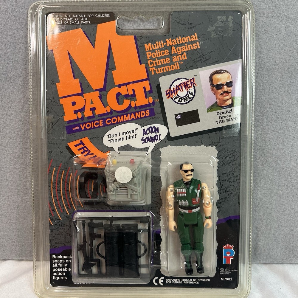 Toymax M PACT Dimitri Greco “The Man” Figure 1991 M P.A.C.T. Sealed New MOC MIP