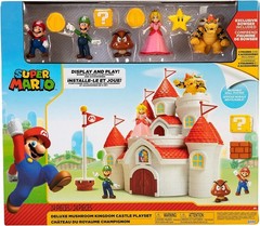 Super Mario Nintendo Deluxe Kingdom Castle, Wall Display & Playset with (5) 2…