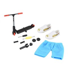 Mini Finger Toy Black Scooter Skateboard With Pants Shoes Tools For Kids Gift x