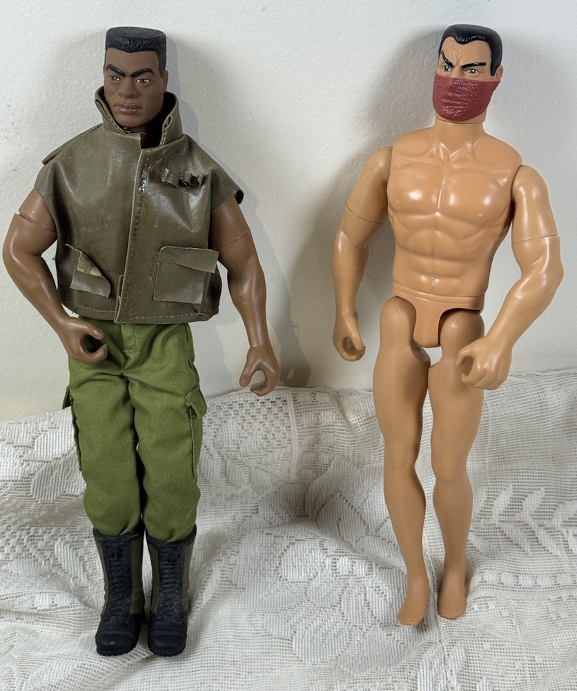 GI Joe 1990s African American Solder & Cobra Commander 1:6 Figures VTG Pawtucket