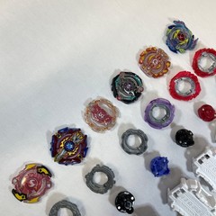 Beyblade Burst Metal & Plastic Mixed Lot of 6 with Launchers & Parts Sold As Is