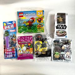 MYSTERY BOX mixed toys & collectibles 6 items – Disney, Marvel, Lego, etc..